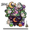 Pumpkin Party Decor Halloween Acrylic Hanging Decoration Cartoon Ghost Ornament with Reusable Holiday Ornaments Bell Suncatcher for Indoor