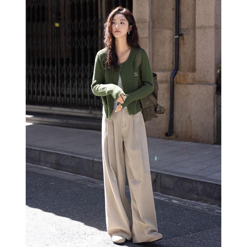 Demana Round Neck Embroidered Knitted Cardigan