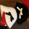 Y2k Plush Basin Hat Thickened Fluffy Fisherman Hat Casual Bow Bucket Hat  Winter