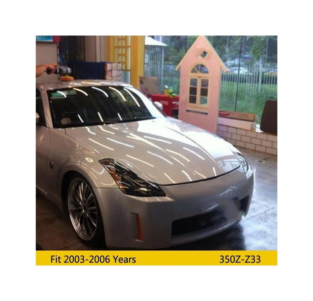 Makdf Lamp Eyelid Front Headlight Cover Sticker Fit Nissan 350Z 2003-2006 350Z Z33 Headlight Eyebrow Protector