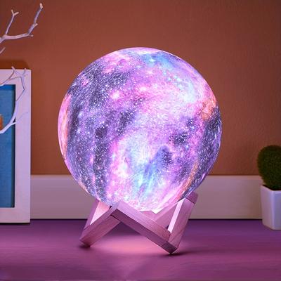 1PC Creative Home Living Room Bedroom Bedside Light Starry Sky Moon Touch Pat Night Light