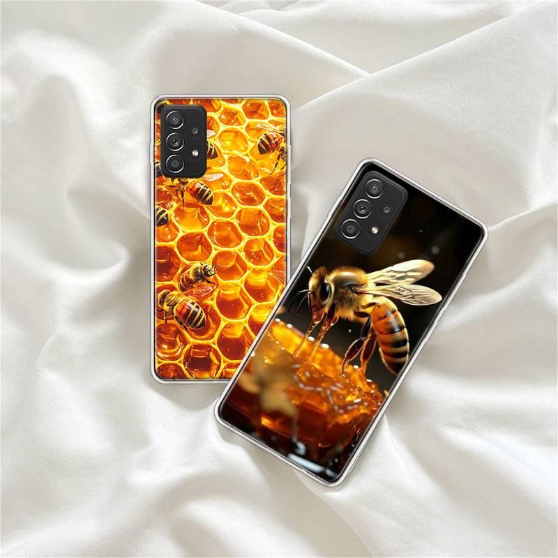 Bees and Honey in the Honeycomb Phone Case for Samsung A54 A57 A37 A17 A14 A15 A12 A24 A34 A55 A35 A25 A52S A07 A05S A04S A22 A3