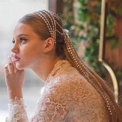 Jewelry Girl Bridal Headband Long Tassel Wedding Hair Accessories