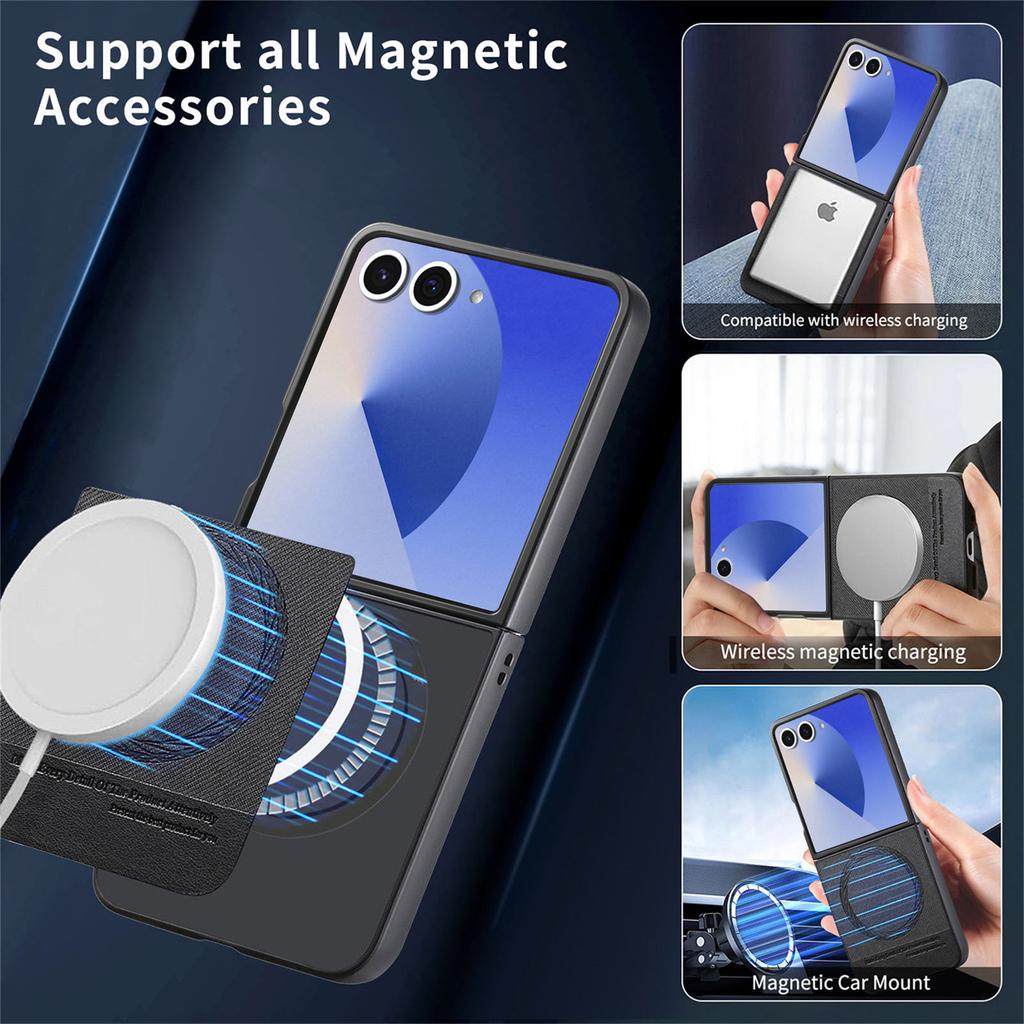 Comfortable Leather Folding Magnetic Case for Samsung Galaxy Z Flip7 5G Flip 7 6 Flip6 Flip4 Flip 5 4 3 Flip3 Accessories