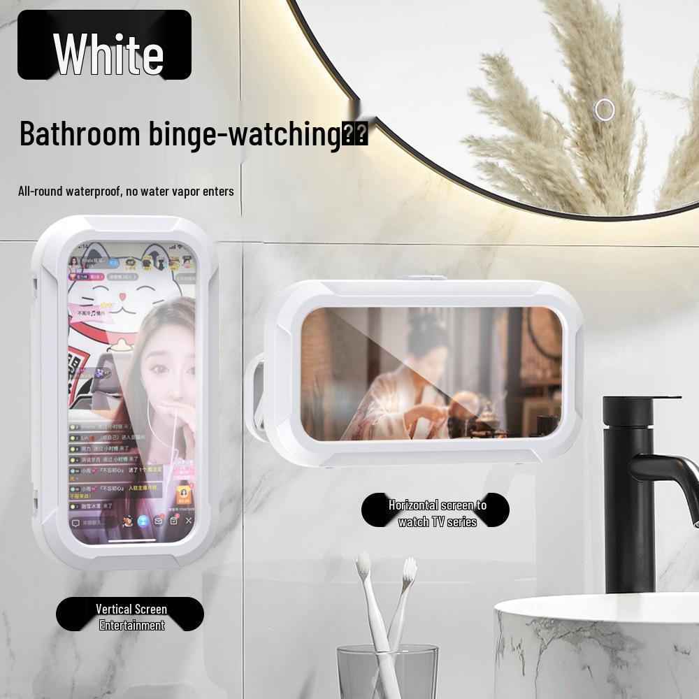 Waterproof Wall-Mounted Touch Screen Phone Holder for Bathroom and Kitchen