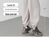 2025 Black Women's High-Waisted Slimming Cuffed Sweatpants - American Style Straight-Leg Lantern Pants for Autumn