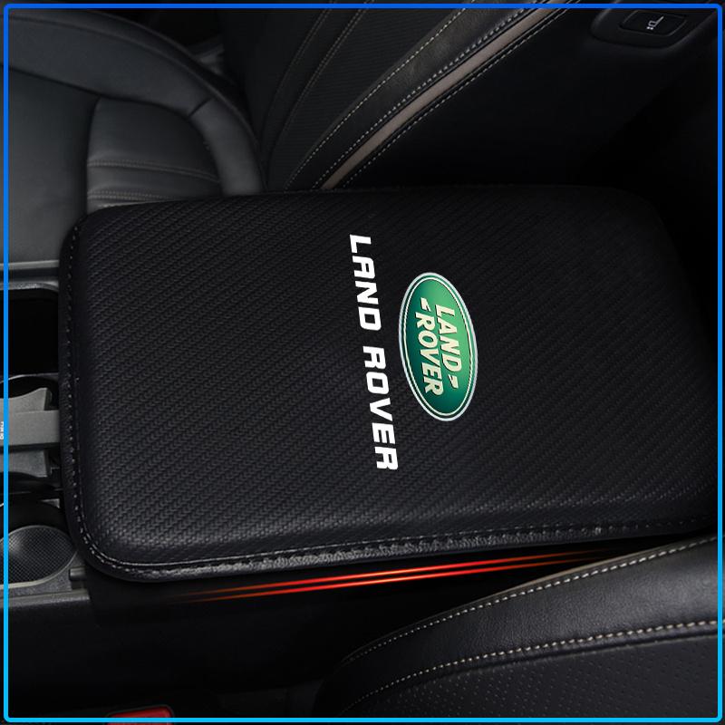 1Pcs Car Armrest Box Mats Leather Center Console Covers Emblem For Land Rover Freelander 2 L2 L319 L462 LF Range Sport Evoque L322 Discovery 2 3 4 5