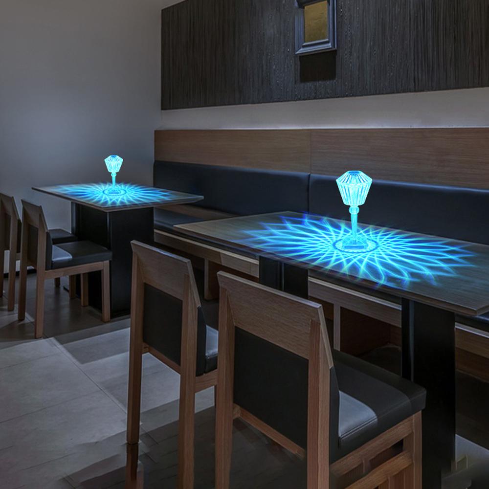 Remote Control 16 Colors Night Light Touch Light Projector LED Ambience Light Room Decoration Crystal Table Lamp Christmas