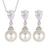 Jewelry Copper Bottom Gold-Plated Inlaid White Diamond Pearl Temperament Fringed Set Female 14Mm