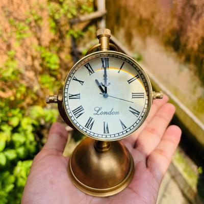 Brass Nautical Desk Clock - Elegant Table Watch for Home & Office Decor.