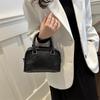 2024 Early Spring Solid Color Textured Square Handbag - Women's Versatile Shoulder & Crossbody Bag