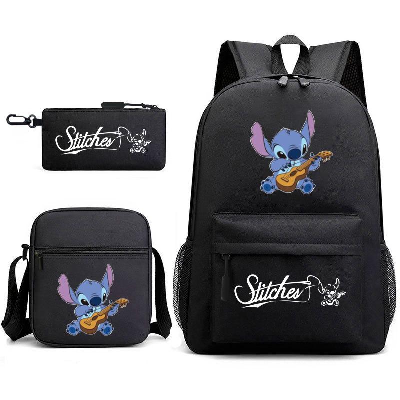 School Season Student Backpack Heat Transfer Backpack Satchel Pencil Bag Three-Piece Set