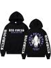 Pánská mikina s kapucí Bad Omens Band Ghost Graphic, Potisk na přední, zadní straně a rukávech, Pulovr s kapucí, Ležérní top s dlouhým rukávem a kapsou