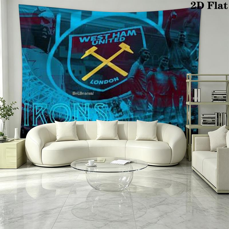 West Ham United FC Wall Tapestry Aesthetic Wall Hanging Printed Fabric Blanket Decorative Tapestries for Bedroom Living Room Home Decor