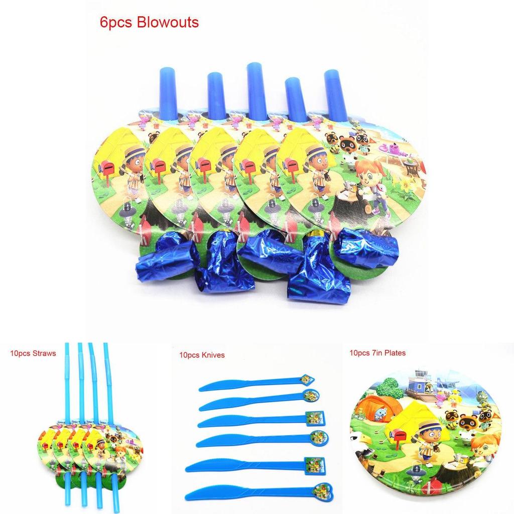 Entzückende Animal Crossing Partyartikel für Kinder Verbessern Sie die Geburtstagsatmosphäre mit Tellern und Tischdecke