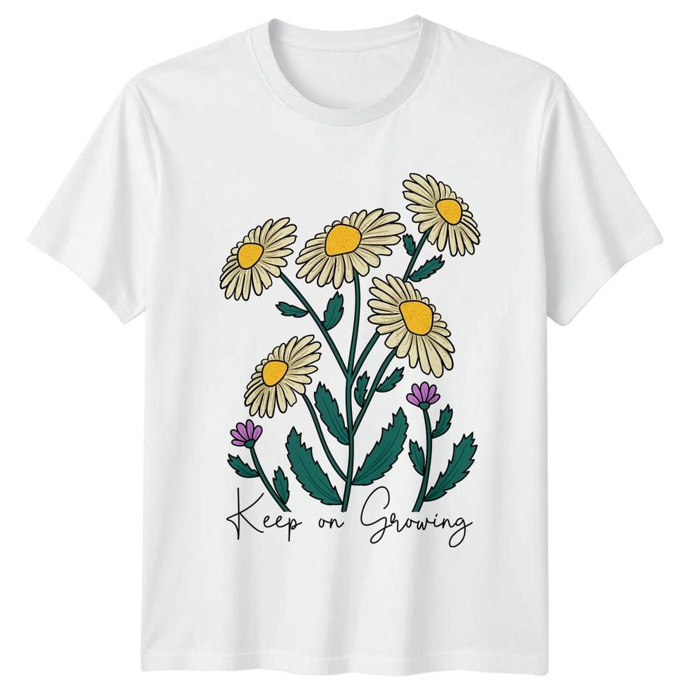 Keep On Growing TShirt Daisy Flowers Floral Birthday Gift For Him And Her S