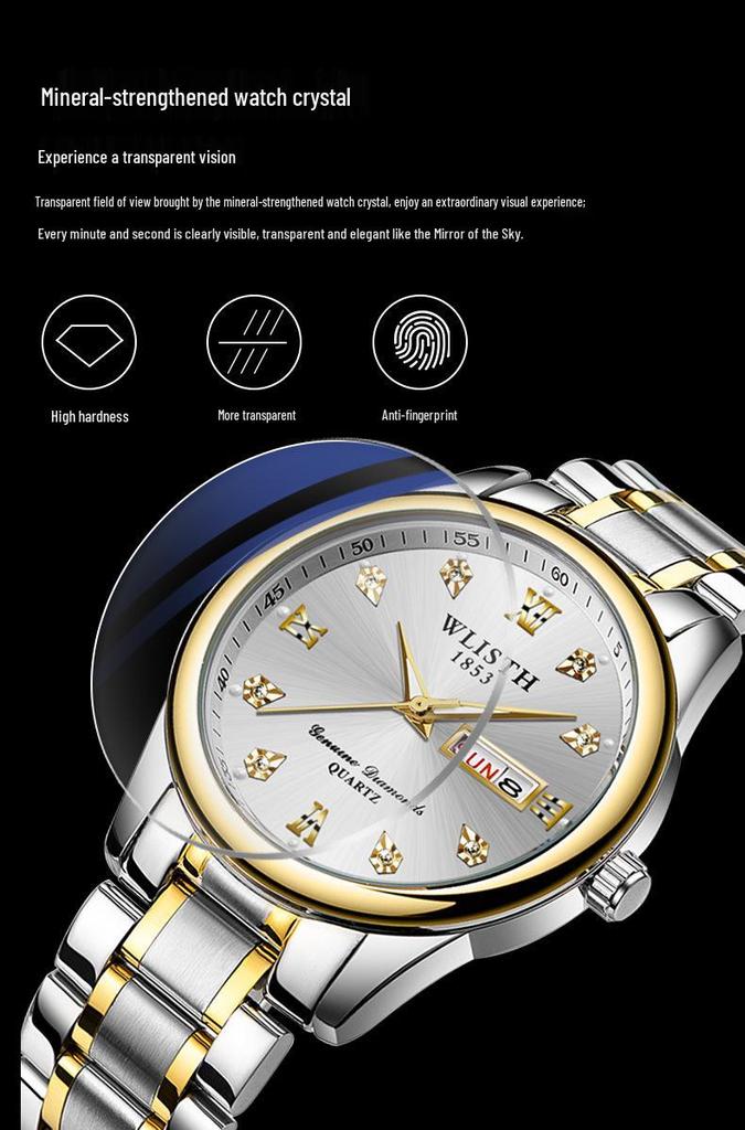 Wolis Men's Waterproof Quartz Stainless Steel Automatic Watch