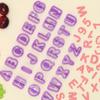 40PCS Tiny Purple Alphabet Number Cutter Set, DIY Baking Tool Symbol Fondant Cake Decorative Printing Mold, Alphanumeric Plastic Biscuit Mold