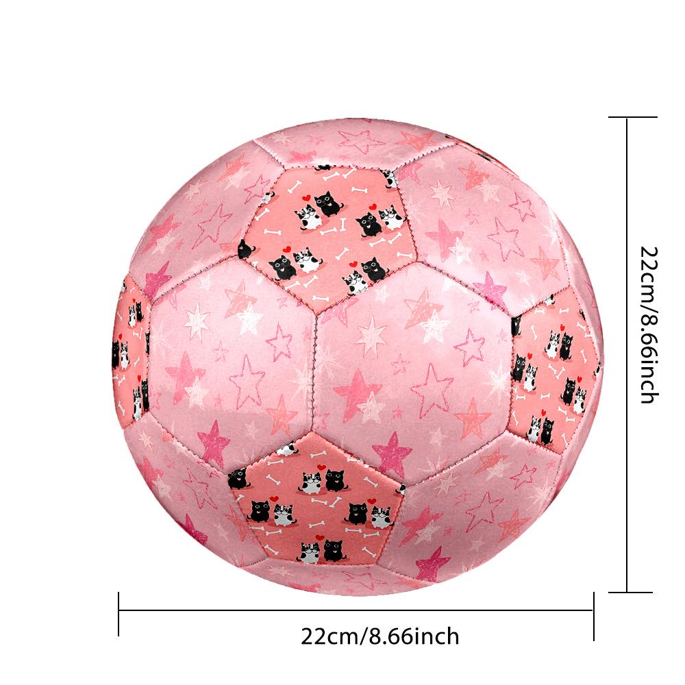 1PZ Sfondo Stellato Rosa Gatti Amano Pallone da Calcio Taglia 5 Calcio Cucito a Macchina Universale per Interni/Esterni Calcio Regalo W25
