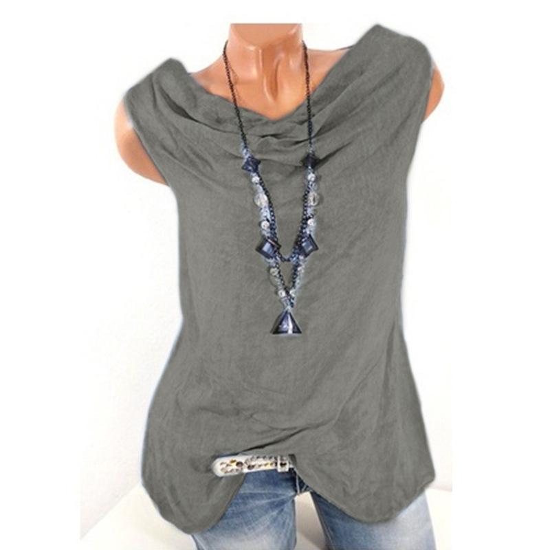 

Women Sleeveless Casual Vest Tank Top Loose Blouse Shirt Summer Wear Tops Tag XL=US M серый