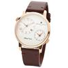 Salvatore Marra and Stainless Dual Leather PGWH Men's Women's Watch, Steel, White, Analog, Quartz, Time, Business, Casual, Strap,