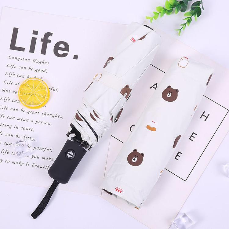 ins automatic folding feather umbrella women's vinyl sunscreen UV protection sun umbrella sun umbrella custom wholesale