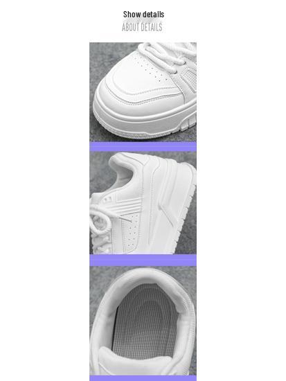 Men's Black Spring Casual Sneakers with Thick Soles for Work and Sports