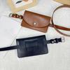 2 in 1 Waistband Waist Bag Flap PU Leather Coin Purse Simple Waist Belt With Bag  Phone Pouch