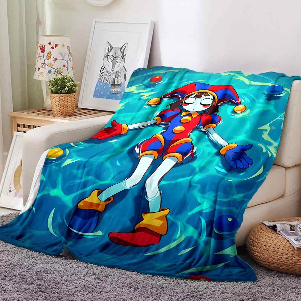 Digital Circus Blanket Comfortable Great for Picnics Seaside Office Chair Four Seasons Multipurpose Modern Gift for Travel Home Birthdays