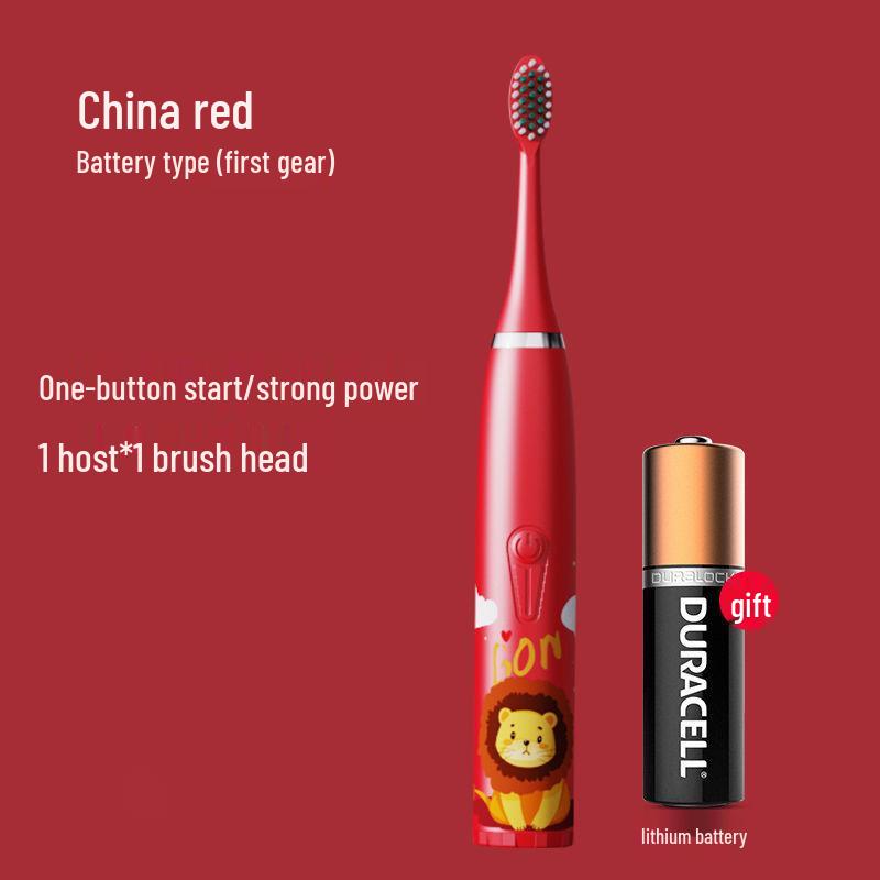 Waterproof Ultrasonic Kids' Electric Toothbrush - Cute Cartoon Design, Soft Bristles, IP7 Rated, Perfect Gift