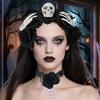 Gothic Lace Necklace Black Hair Hoop Gothic Lace Choker Soft Goth Headdress Halloween Cosplay Supplies For Theme Events Holidays