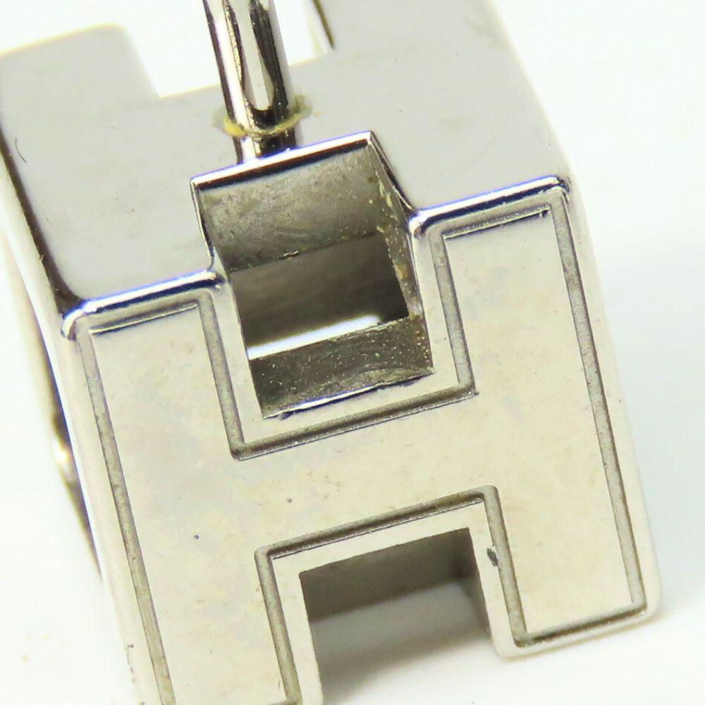 Used HERMES Pierce Cage de ash H cube metal 5.9g black Silver plating