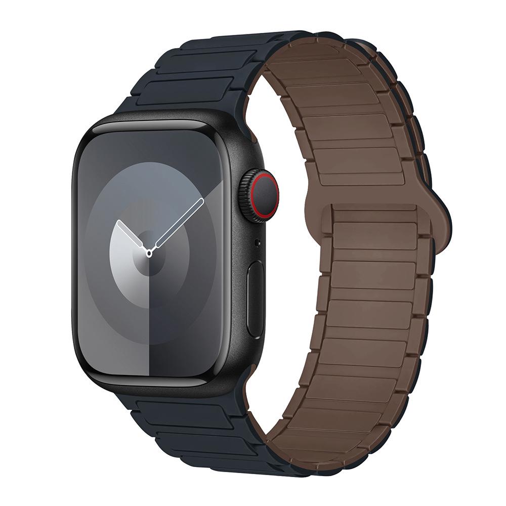 Compatible Silicone Magnetic Buckle Band for Apple Watch Series 1-11, Ultra 3, SE 3 Three-Bead Style