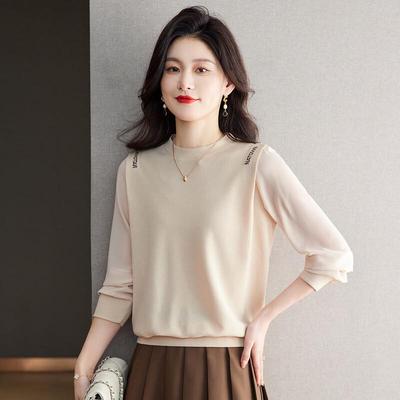 Oudifu Women's Casual Round Neck Long Sleeve T-Shirt