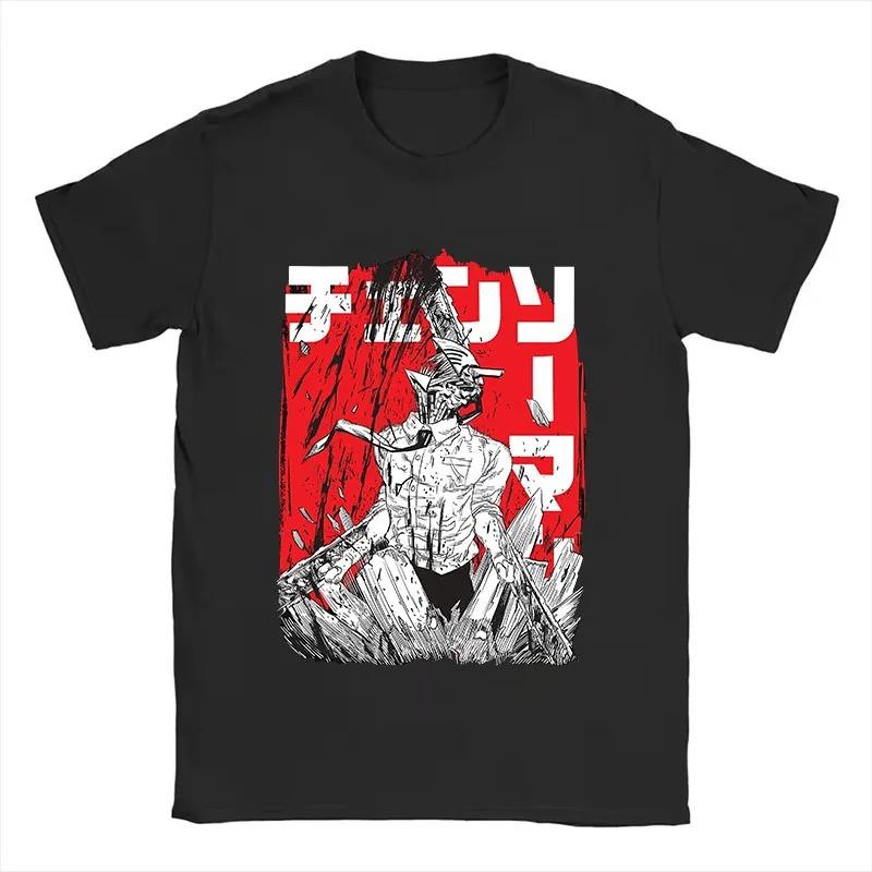 Chainsaw Man Makima Frame Print Vintage Anime T-Shirt, Unisex Manga Fan Streetwear Tee, 100% Cotton Casual Short Sleeve Top