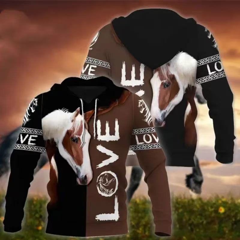Winter New Sweater European and American Style Lion Animal 3D Three-dimensional Printing Pattern Large Size Loose Sweater