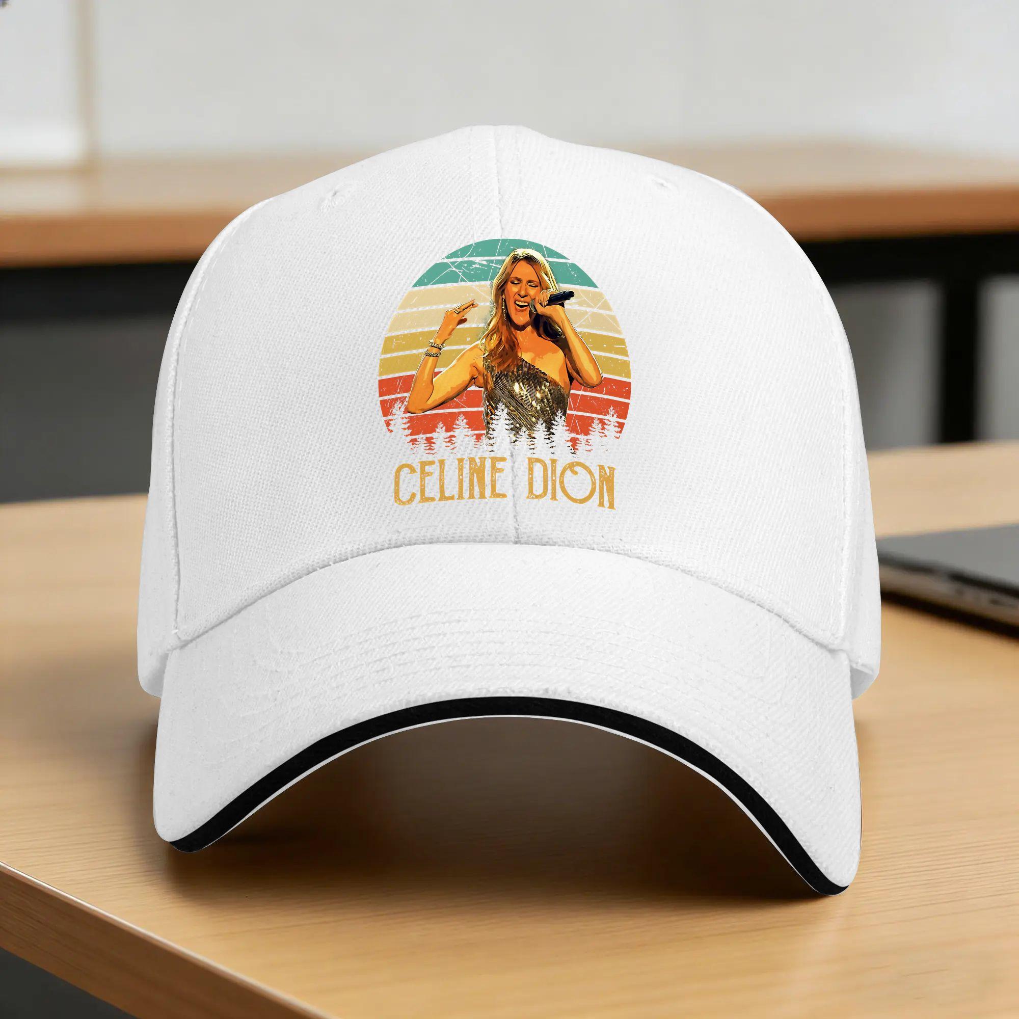 Sommer Celine Dion Baseballkappe Outdoor Sport Vintage Benutzerdefiniertes Logo Sonnenschutz Hip Hop Hüte Herren Erwachsene Sonnenschutz Snapback Kappe One Size white