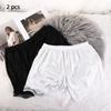 2Pcs Thin Home Pants Breathable Satin Shorts Cool Lace Safety Pants  Homewear