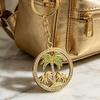 Coconut Tree Pendant Keychain with Rhinestone Summer Style Metal Key Ring Gift for Car Keys Purse Handbag
