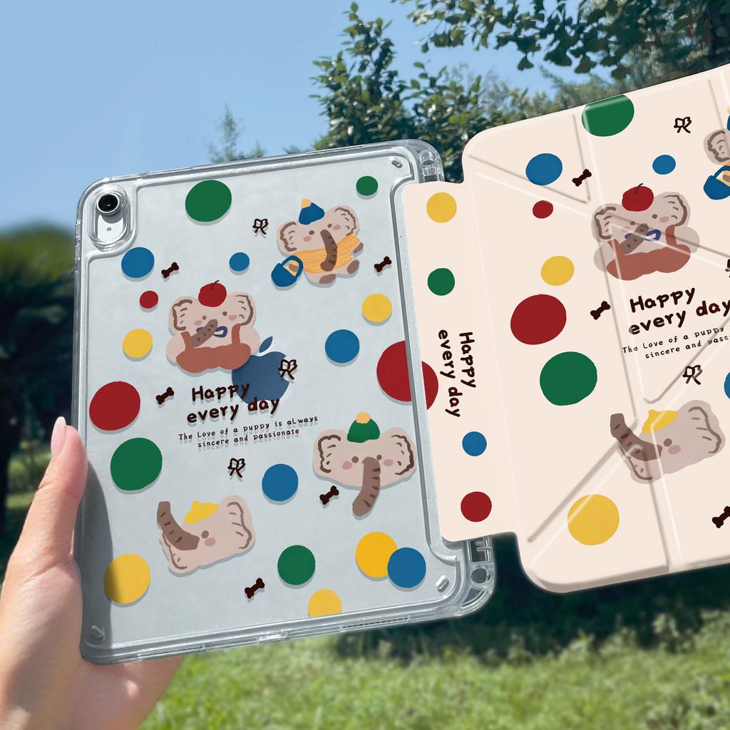 1111 new ipad11 tablet protective case air1/1/1 case with pen slot 1 bear inch a11 transparent and sweet 1y