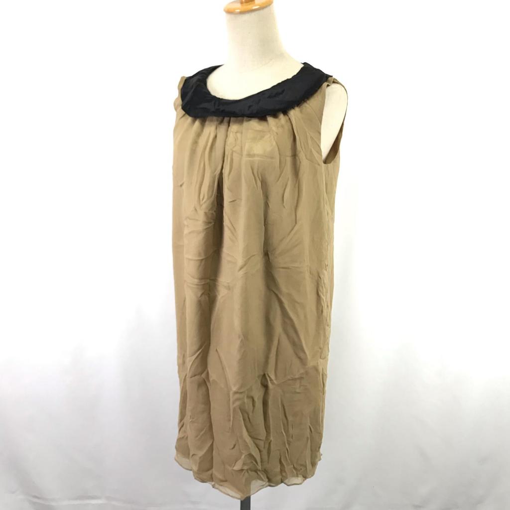 Fabricat în Japonia IENA Rochie Mini Fără Mâneci din Mătase S-M Femei Maro(FOLOSIT)