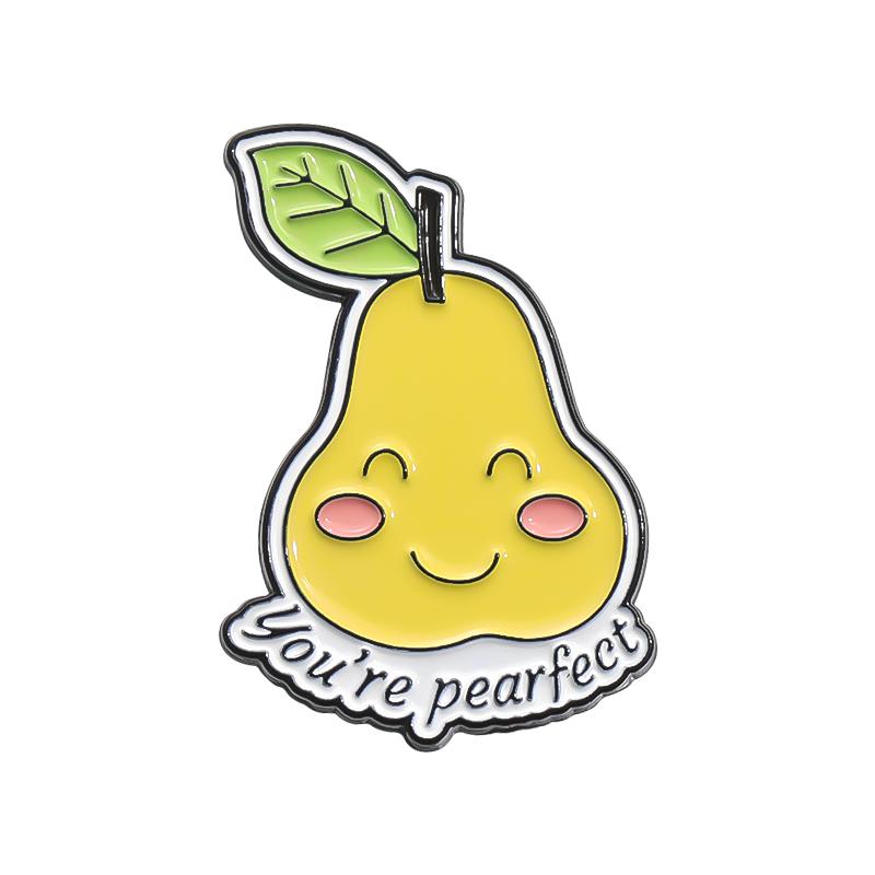 You're Pearfect Enamel Pin I Love You From My Head Cute Fruits Peaches Pears Tomatoes Brooch Lapel Badge Creative Wholesale Gift
