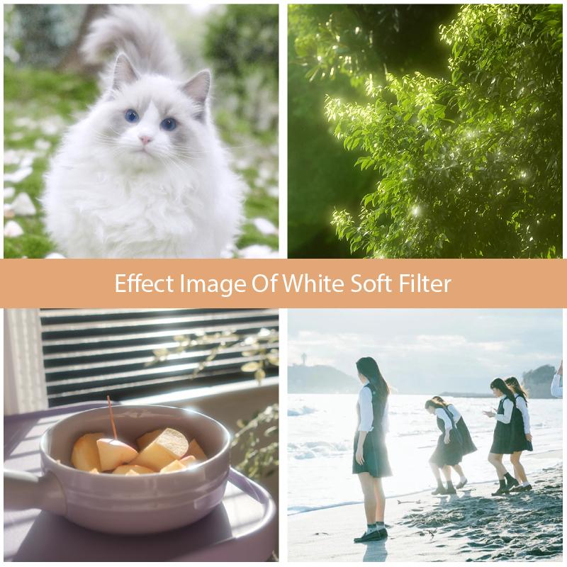 White Soft Lens Filter 1/4 Fit Filter Size 49 52 55 58 62 67 72 77 82 Mm for Camera Canon Nikon Sony Fuji Camera Lens