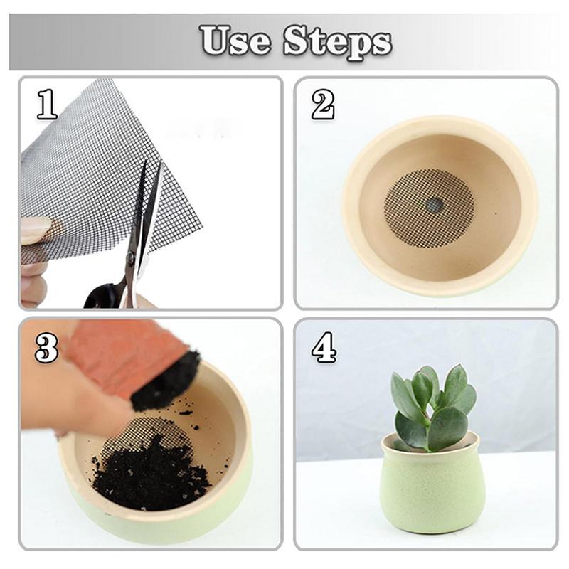 50Pcs Pot Hole Mesh Pad Grid Round Drainage Hole Screen For Pot Bottom Prevent Soil Loss Bonsai Flower Plant Gardening Tools