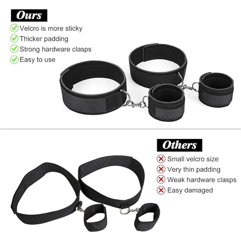 2pcs Bondage Sex Set for Beginners, Wrist and Thigh Cuffs, , Sex Toys for Women with Adjustable Leg Straps