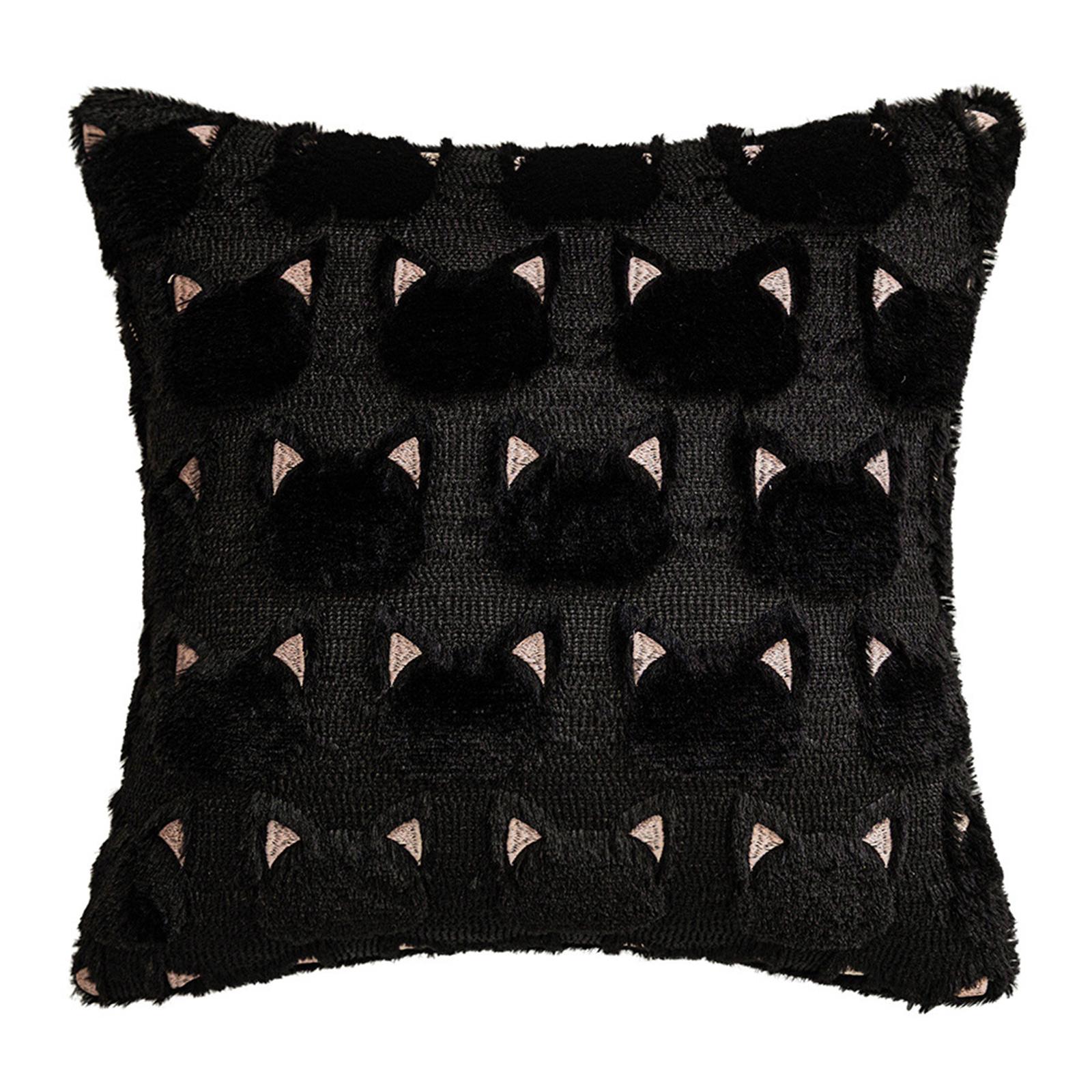 

50x50cmHalloween Plush Pillow Decoration Embroidery Pillowcase Living Room Sofa Cushion Square Pillowcase One Size