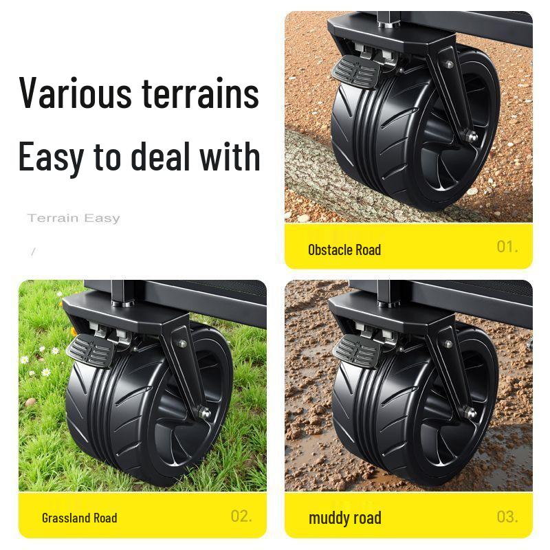 Portable Foldable Camper Van Cart: Hand-Pulled Travel Trailer for Kids, Outdoor Use.
