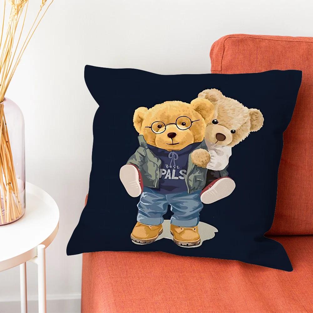 Fashion Bear P-PoloS Pillow Case Pillow Case Living Room Sofa Cushion Cover Suitable For Home Bedroom Room Decoration