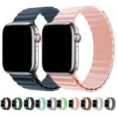 Strap For Apple Watch Band 44mm 40mm 45mm 41mm 42mm 38mm Silicone Magnetic Link Loop Bracelet iWatch Series 8 7 Ultra 3 5 6 SE