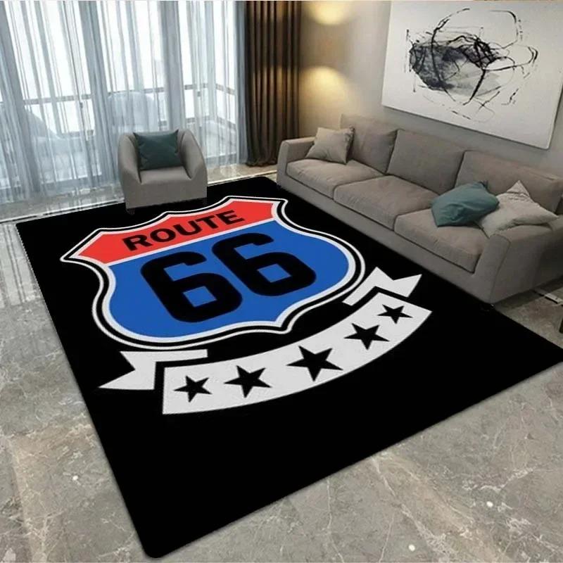 Historic Route 66 Mother Road Mãe Estrada Area Rug Carpet Rug for Home Living Room Bedroom Sofa Doormat Decor Non-slip Floor Mat